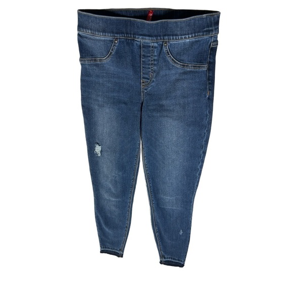 Spanx Distressed Ankle Skinny Jeans Medium Wash Size Small - Picture 12 of 12